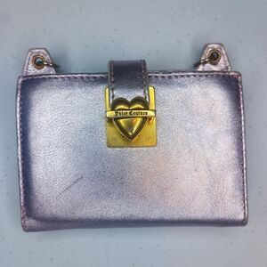 Juicy Couture Metallic Pink Purple Y2K Wallet with Heart Clasp Without Chain